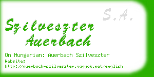 szilveszter auerbach business card